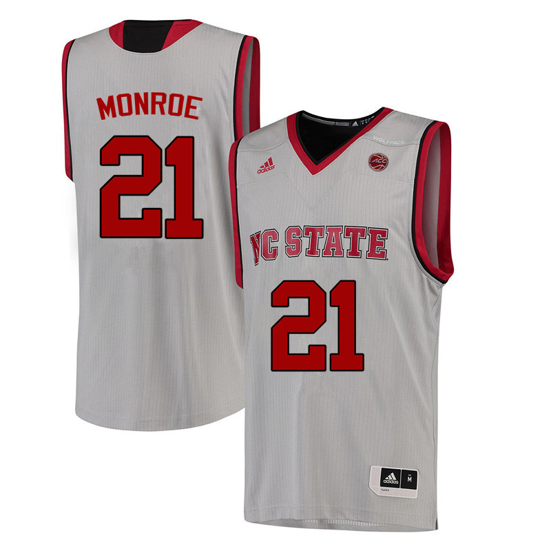 Men NC State Wolfpack #21 Rodney Monroe College Basketball Jerseys-White - Click Image to Close